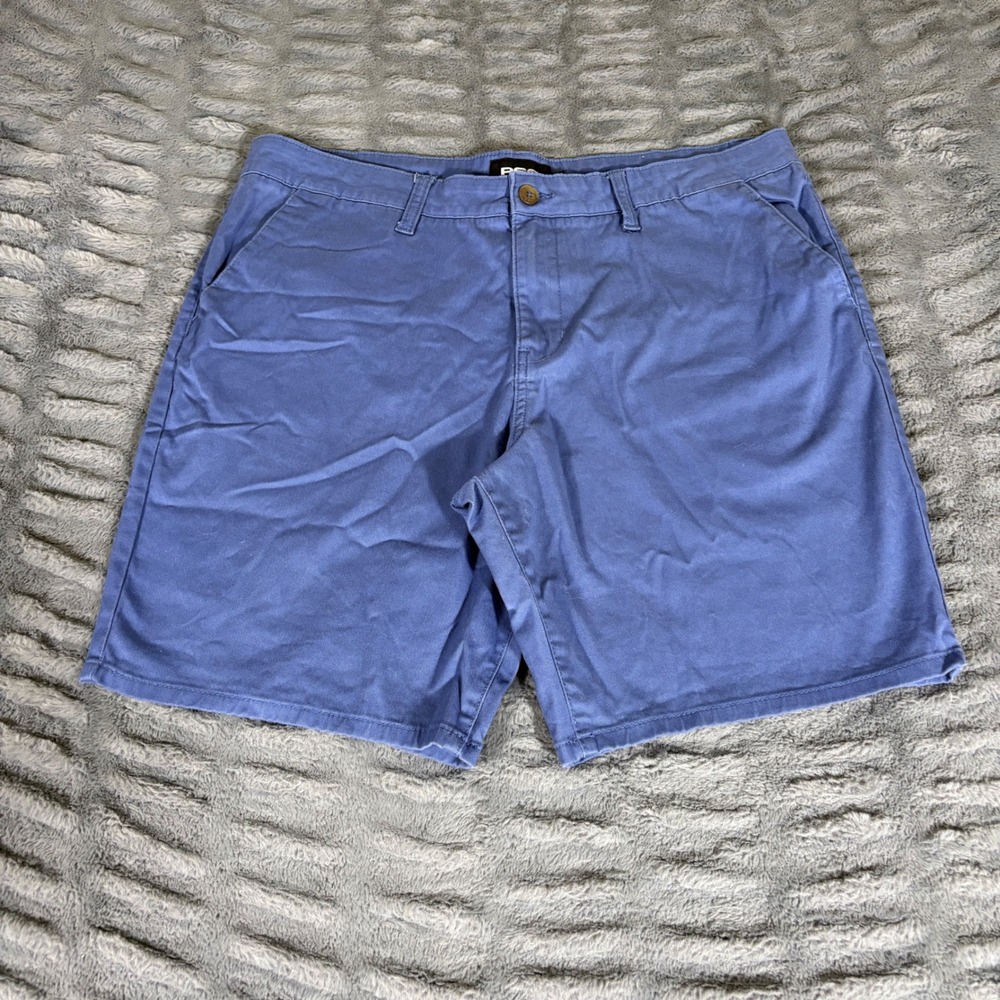RSQ Mens Mid-Length Chino Shorts Size 38 Blue Stretch Cotton Blend AR612